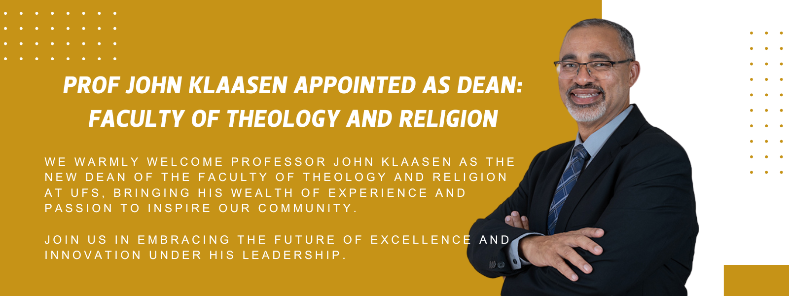 Welcome Prof John Klaasen