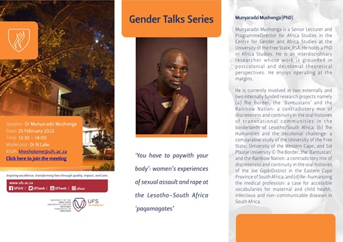 Gender Talk Series - Munyaradzi Mushonga