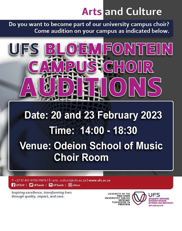 Arts and Culture BFN Choir Auditions 2023