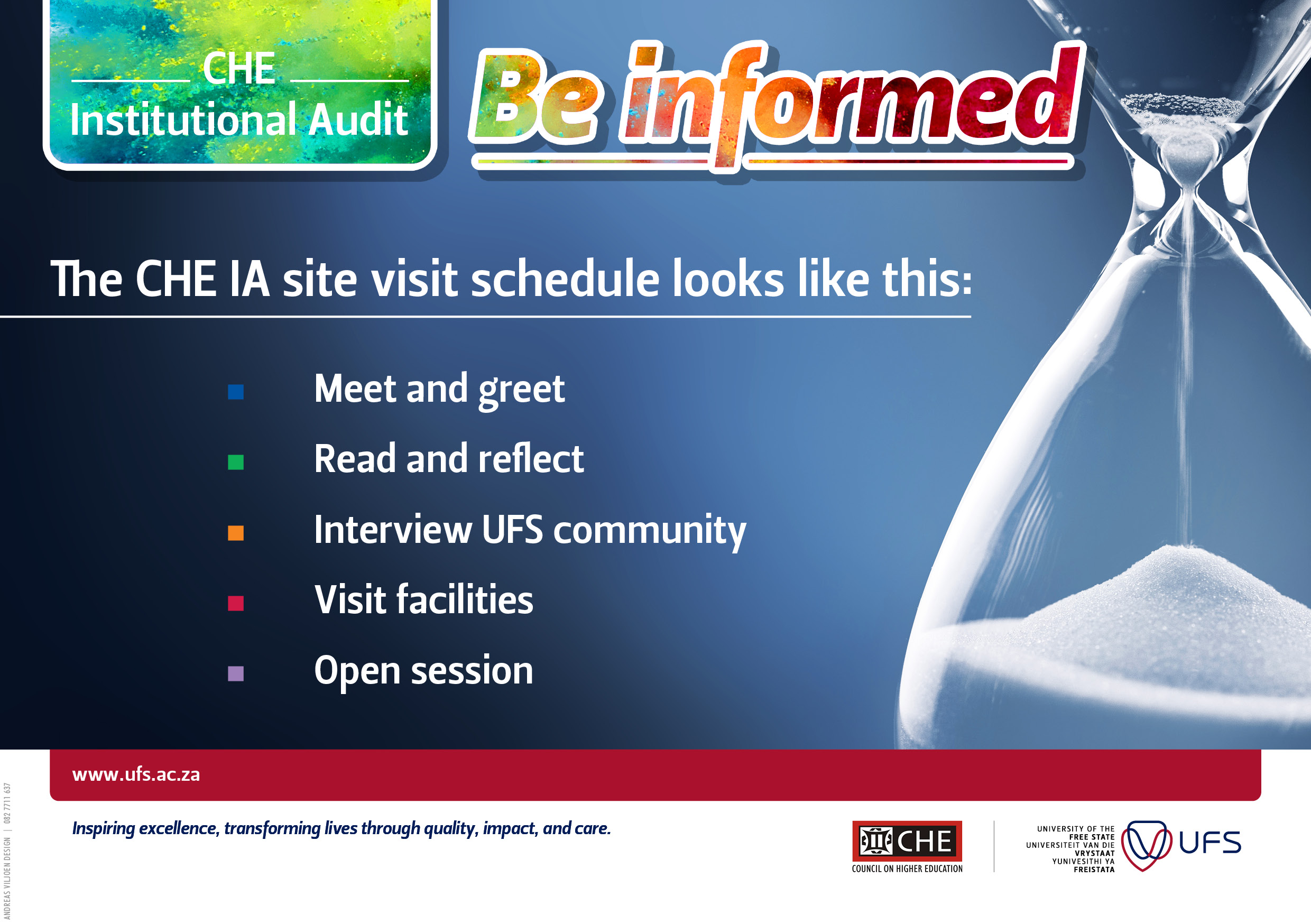 Internal Audit site visit schedule