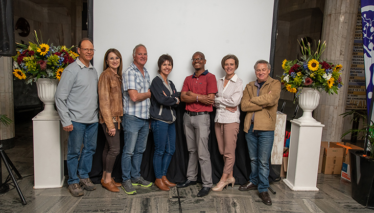 Team White. From the left: Thys Pretorius, Lynette van der Merwe, Leon Engelbrecht, Arina Engelbrecht, Teboho Rampheteng, Belinda Putter, and Lucas Swart.