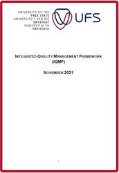 UFS Integrated Quality Management Framework (IQMF)