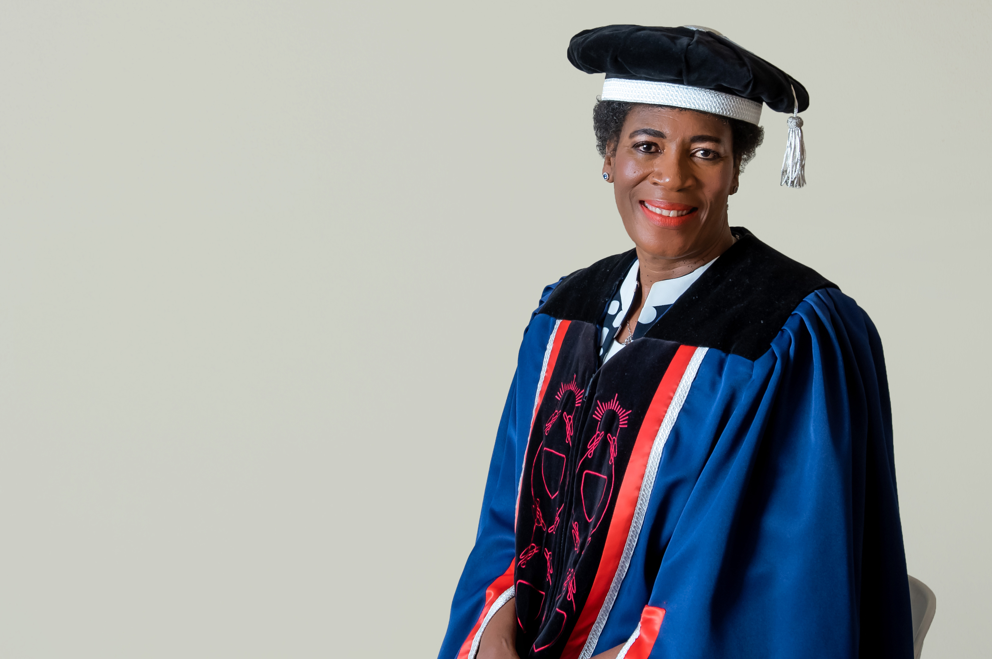 Dr Marinkie Madiope in official UFS gown