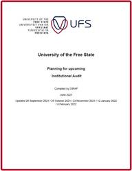 UFS Institutional Audit Project Plan