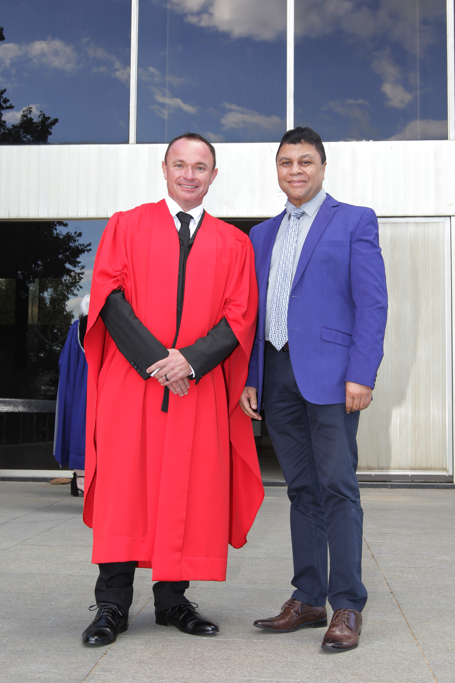 Jaco Jacobs and Prof Francis Petersen, Rector and Vice-Chancellor of the UFS.
