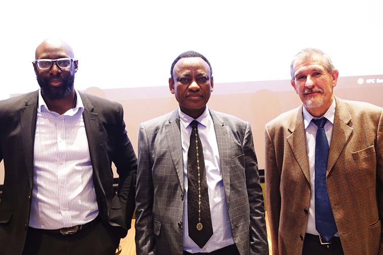 Dr Osayande Evbuomwan, Prof Willy Vangu and Dr Gerrit Engelbrecht