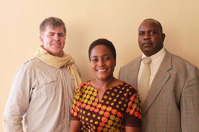 William Kandowe, principal of the Albert Street School in Johannesburg, Dr Faith Mkwananzi, the author, and DR Chris High