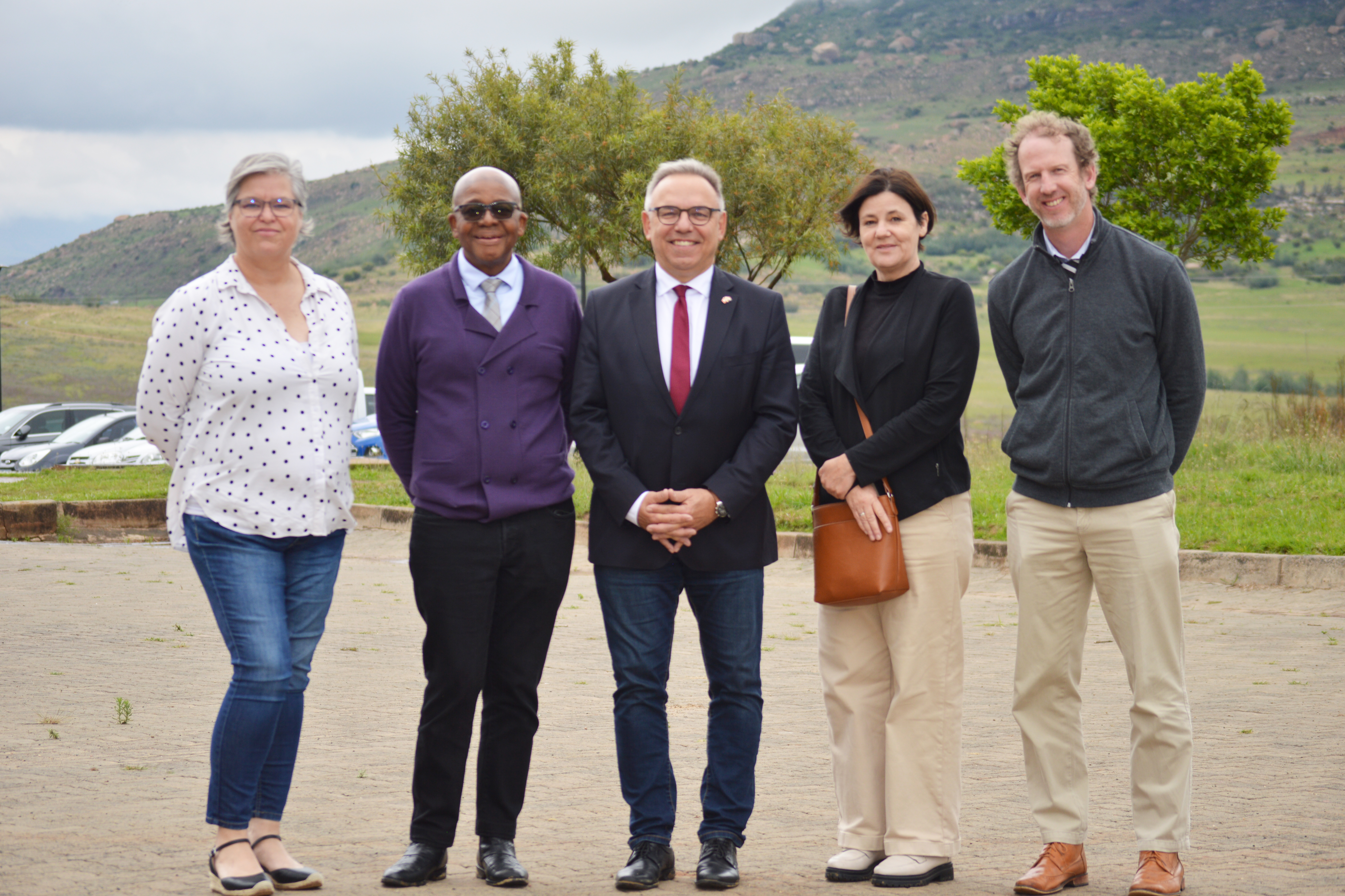 From the left Prof Corli Witthun, Dr Martin Mandew, Dr Nicolas Brühl, Jacquelene Friedenthal, Dr Ralph Clark