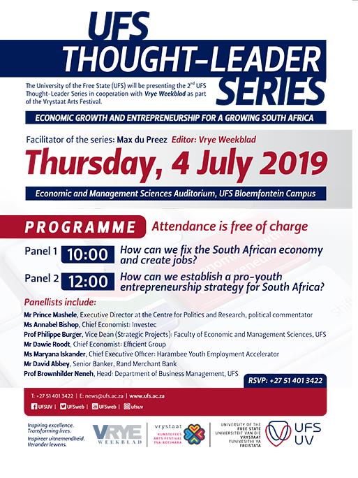 UFS Thought-Leader Series UFS Thought-Leader Series Programme