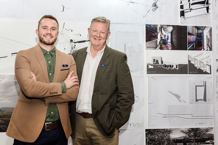 Arran Wood pictured with Prof Jan Smith