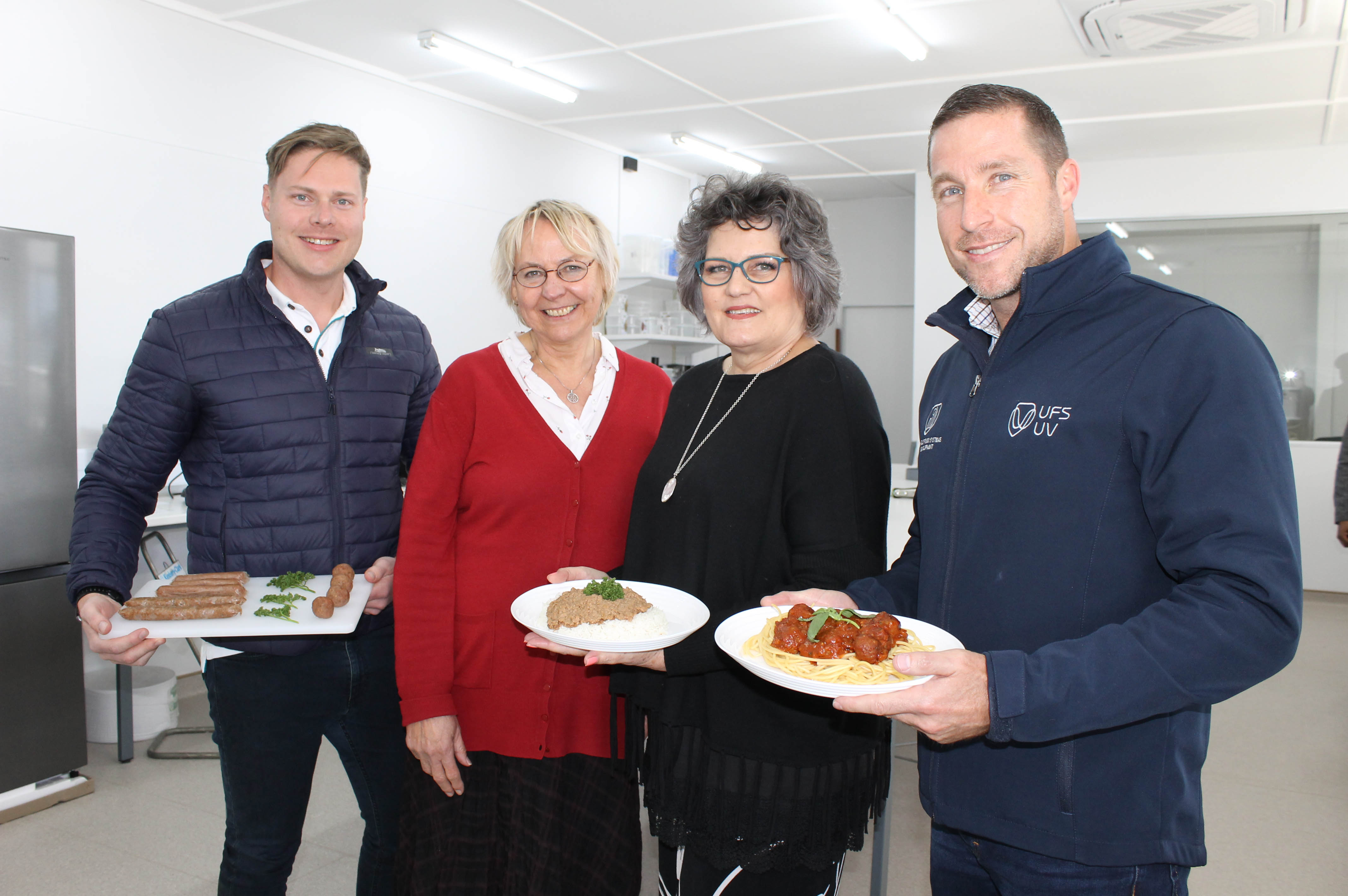 Dr Brandon van Rooyen, Prof Wilna Oldewage-Theron, Woodrow, and Prof JW Swanepoel