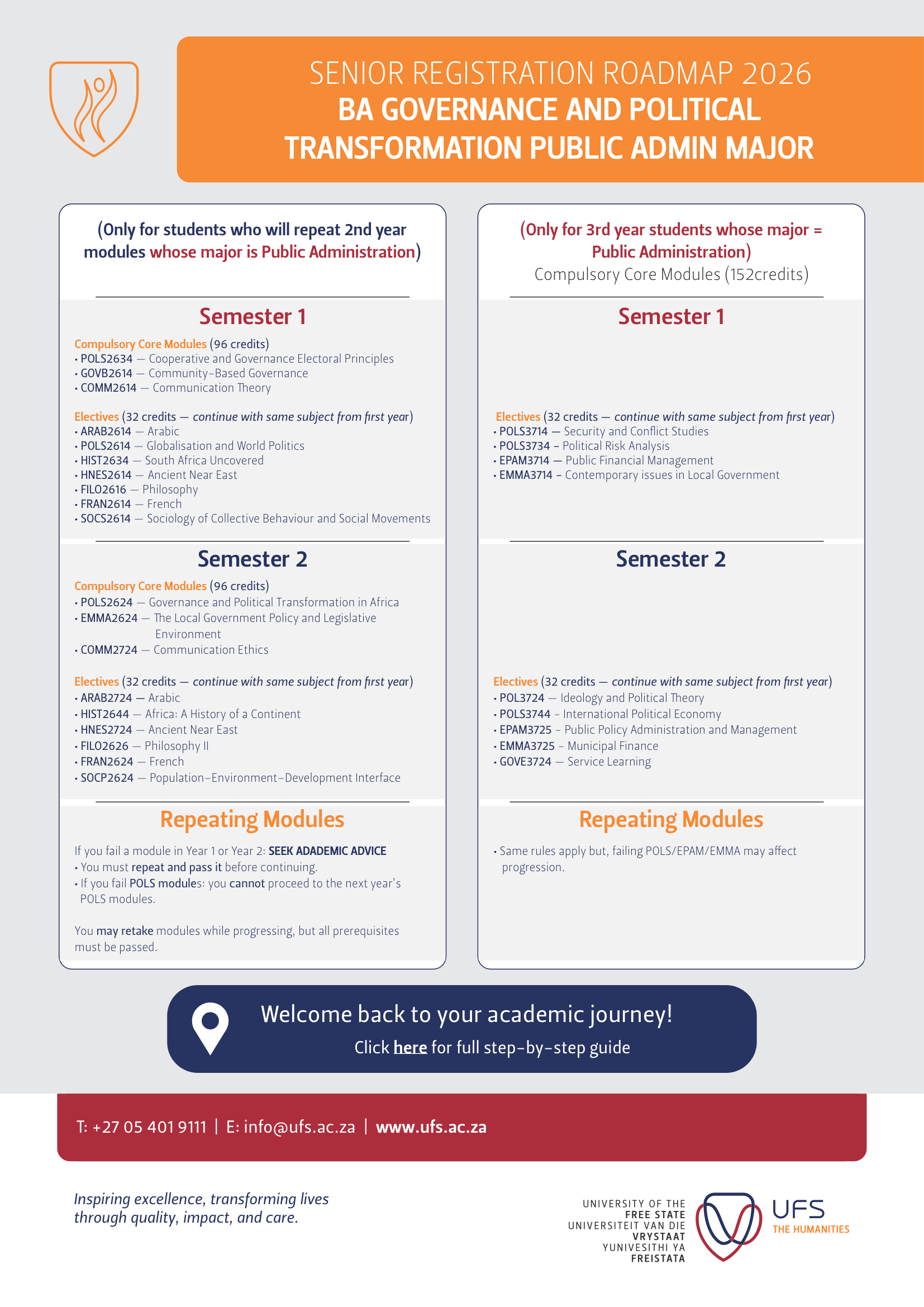 SENIOR BA Governance and Political Transformation with Public Admin major