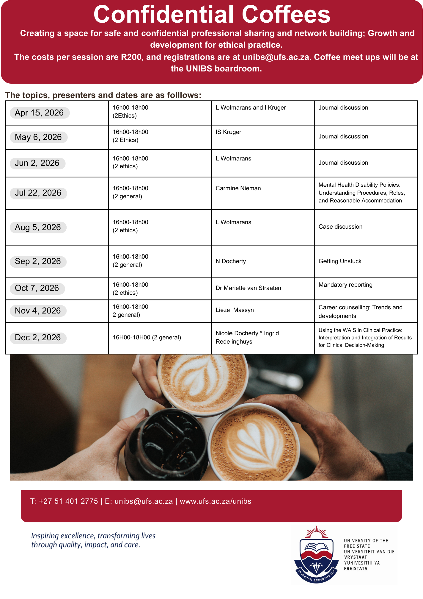 Confidential Coffees 2026