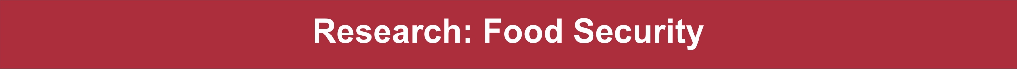 Food Security Research