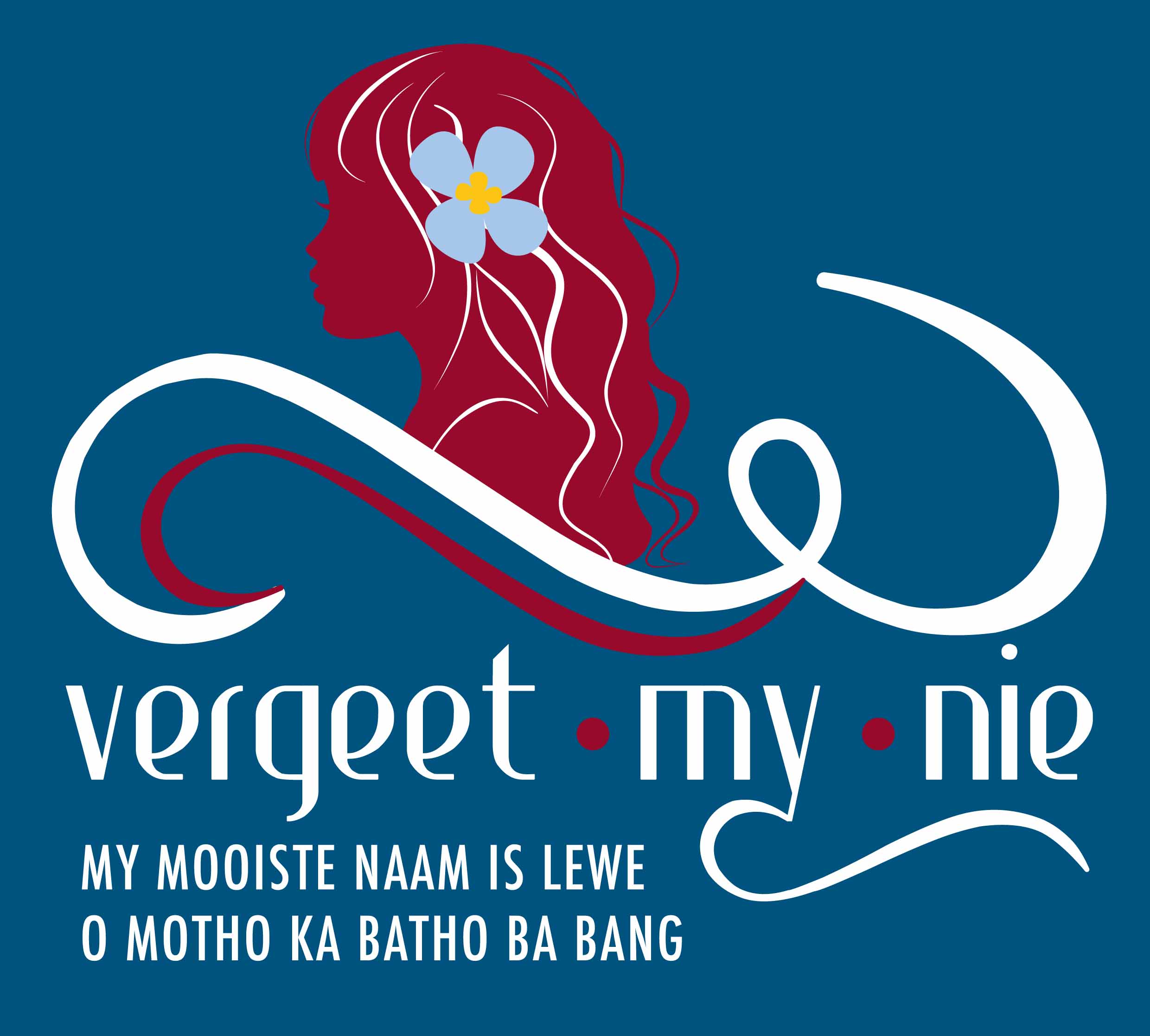 Vergeet My Nie Logo Navy Background