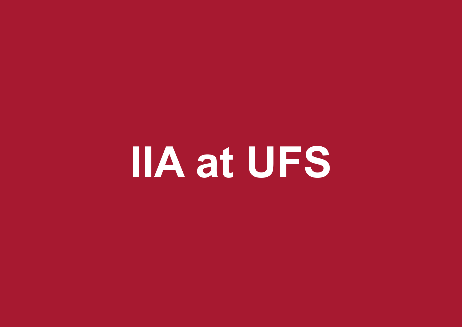 IIA at UFS