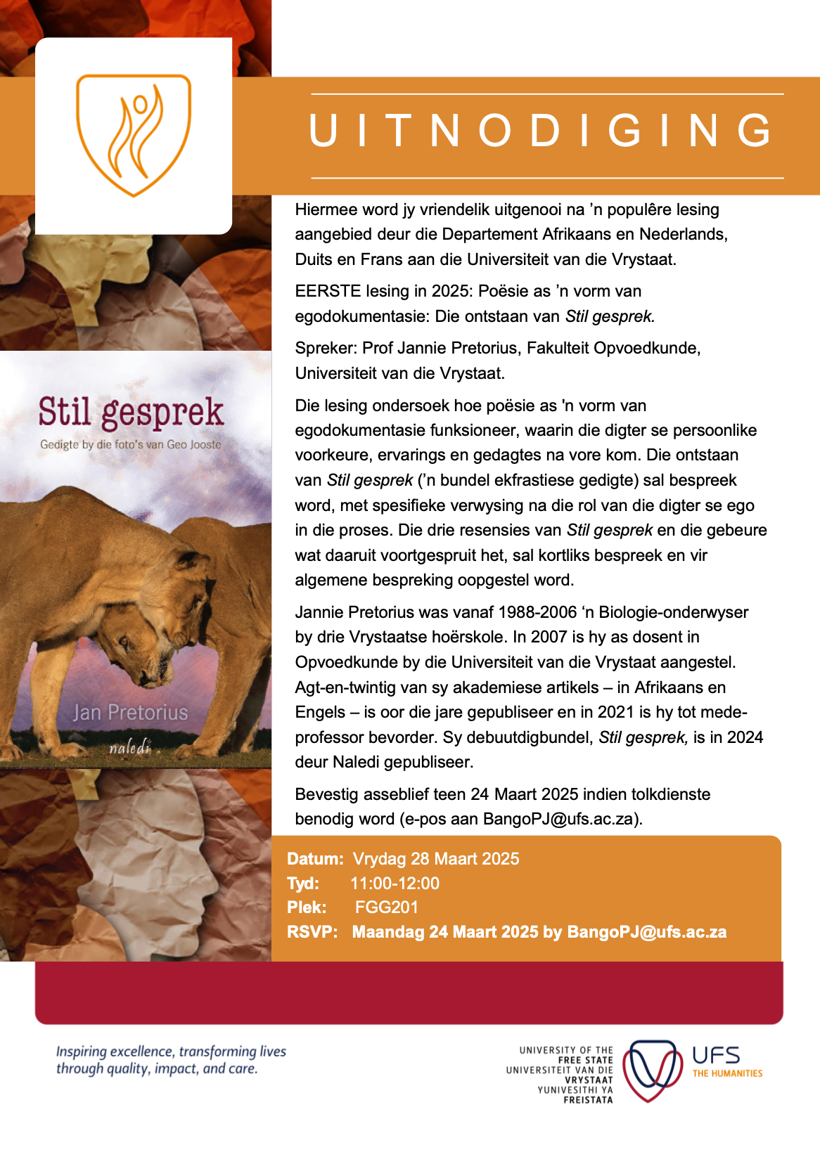 Eerste lesing van 2025 Prof J Pretorius