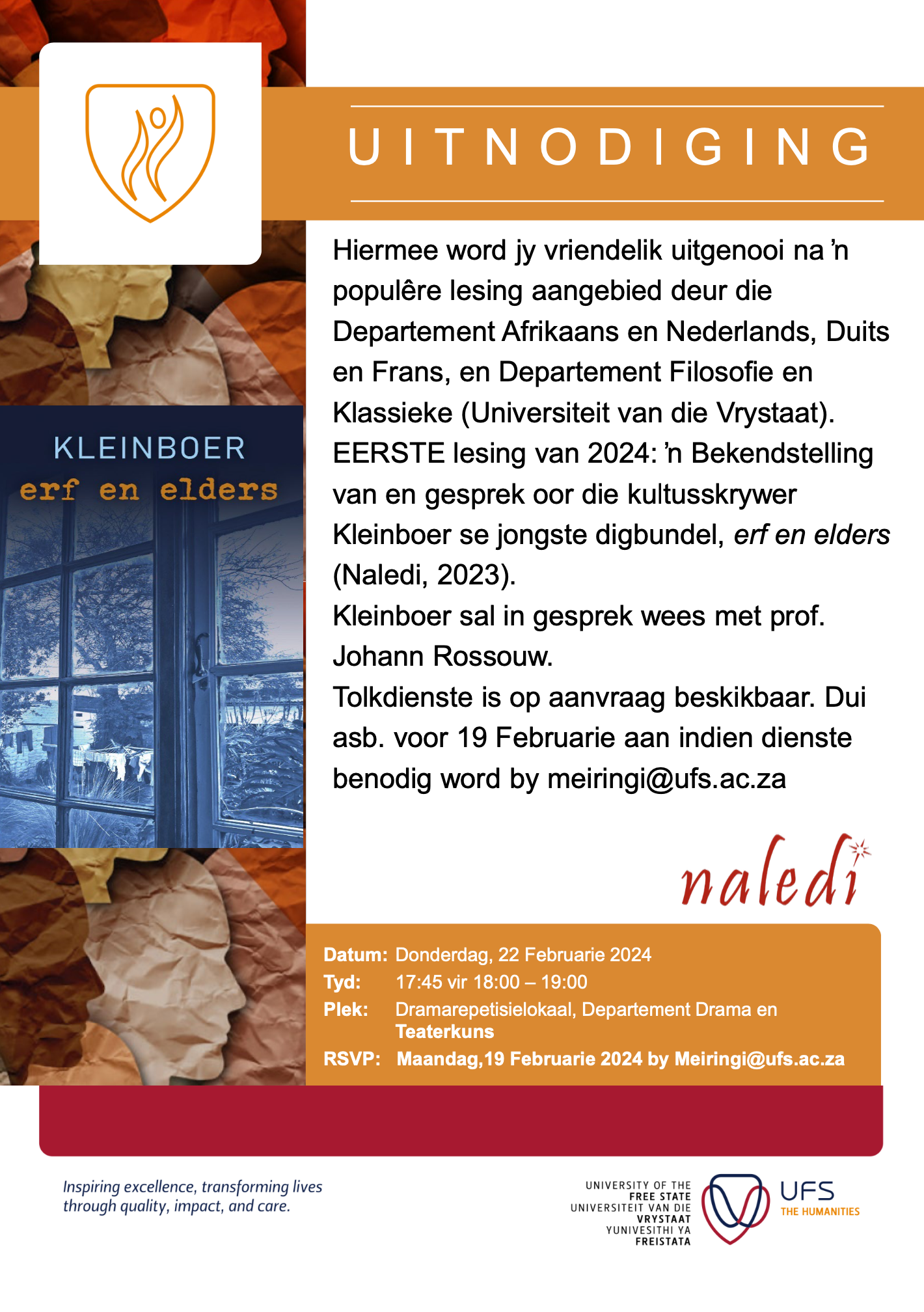 Geesteswetenskappe Uitnodiging - Kleinboer