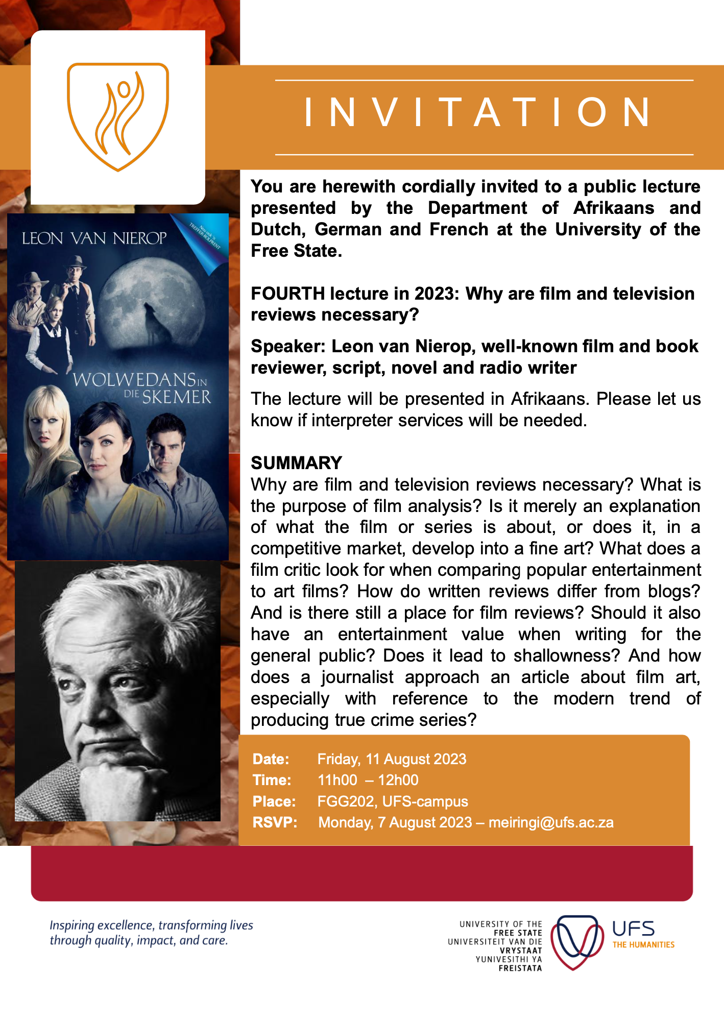 Humanities invitation - Public lecture - Leon van Nierop