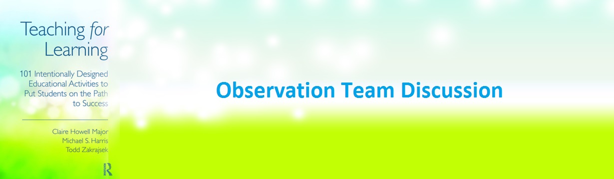 IDEA#21 Observation Team Discussion