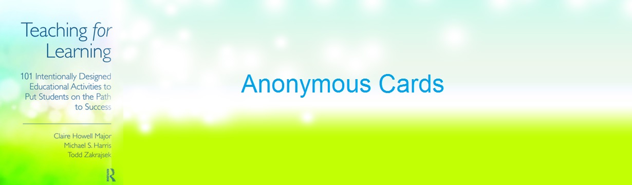 IDEA#29 Anonymous Cards