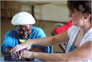 Description: As part of their curriculum third-year medical students are allocated certain community projects.Omega Old-age Home in Heidedal was given to one group of studente. Tags: UFS, service learning,community service,Omega Old-age Home,Heidedal