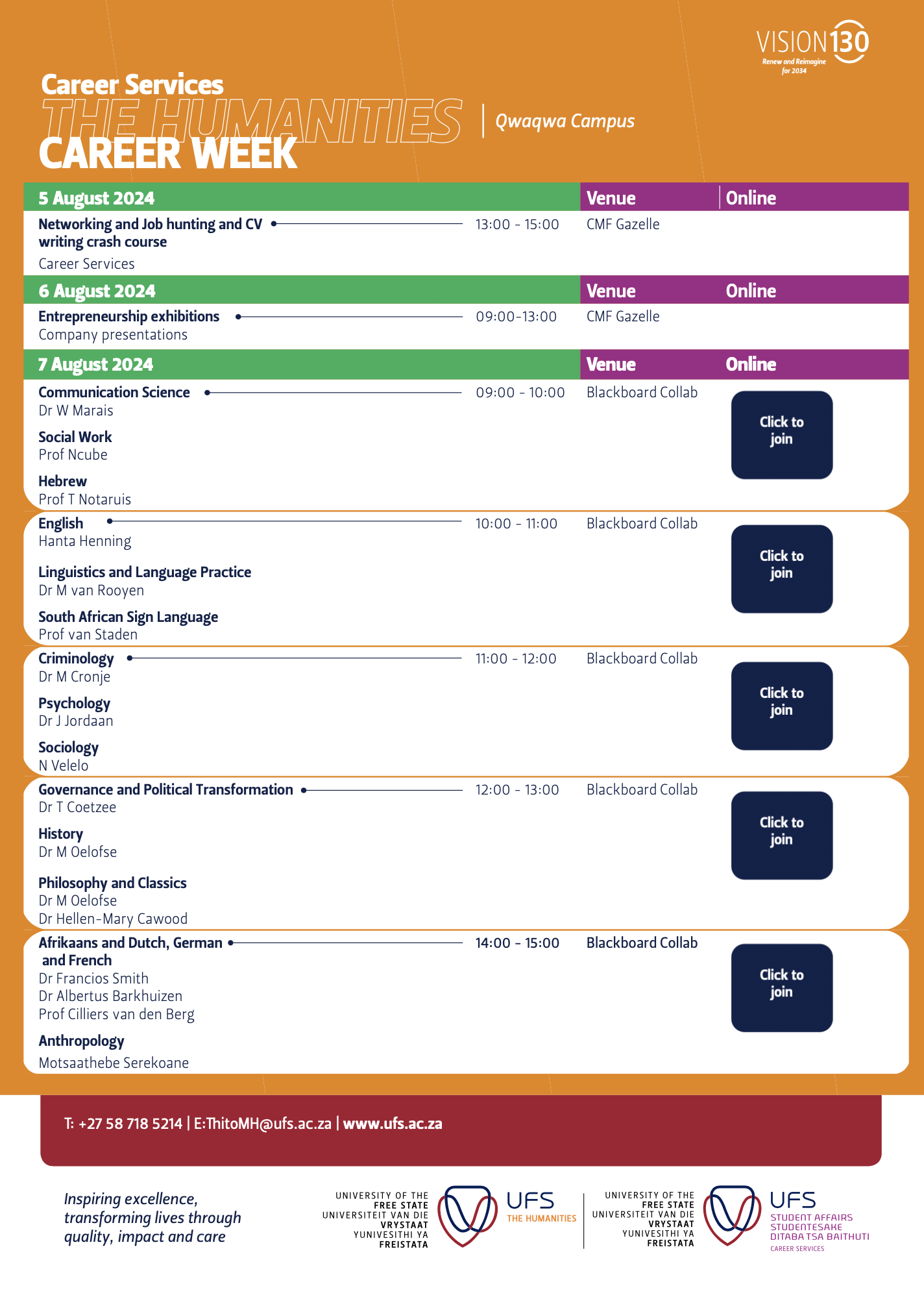 Humanities Career Week Programme_Qwaqwa Campus