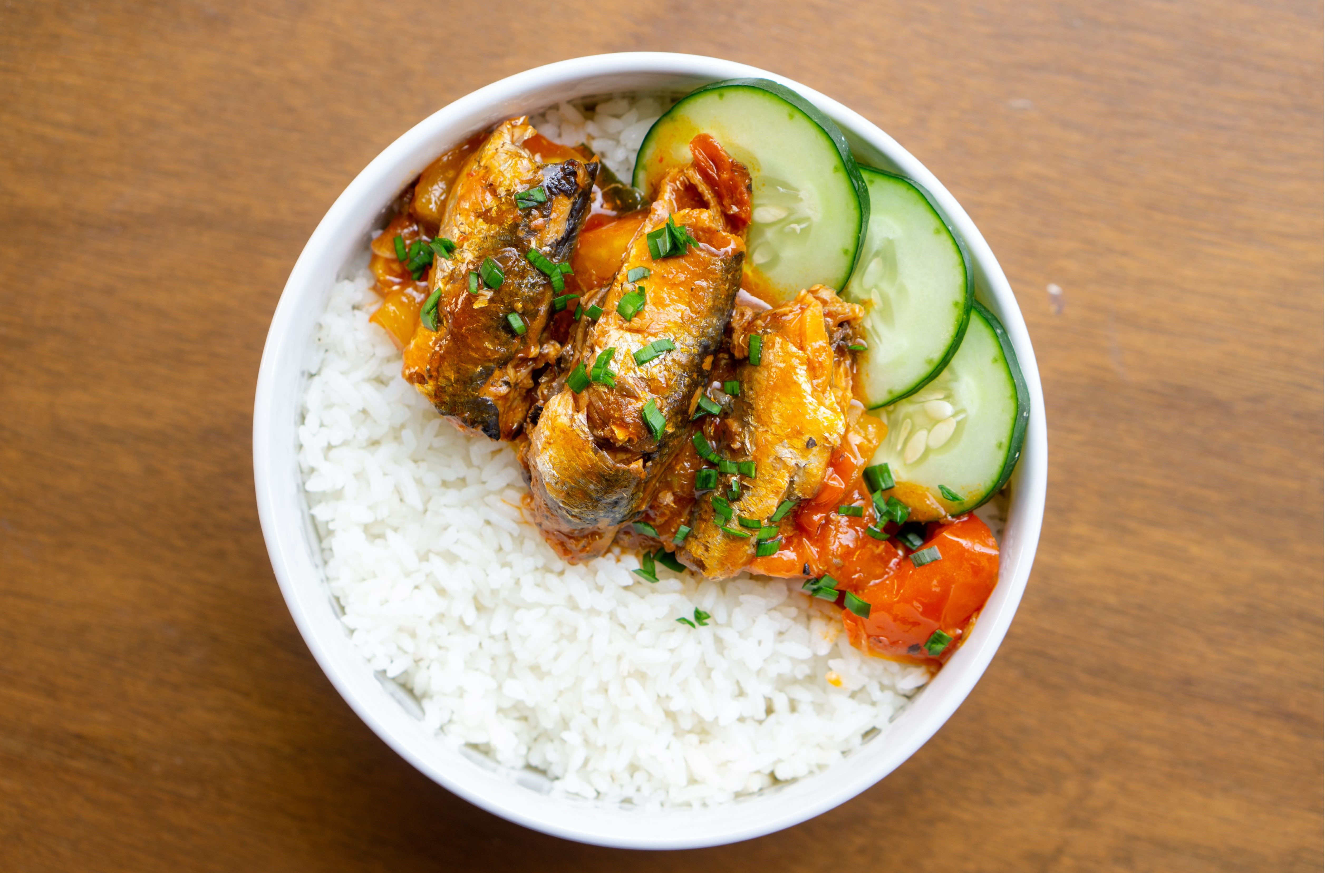 Pilchards and rice