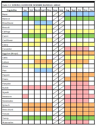 Description: Service Learning Keywords: vegetables, sowing, guide, summer rainfall