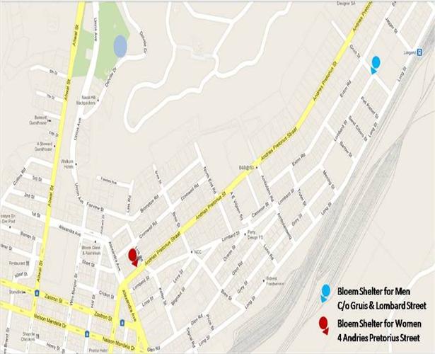 Bloem Shelter for Women~Map 1767 Description: Service Learning Keywords: Bloem Shelter for Women, service learning, non-profit organisation