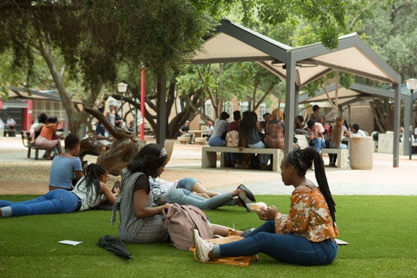 Students in a student area