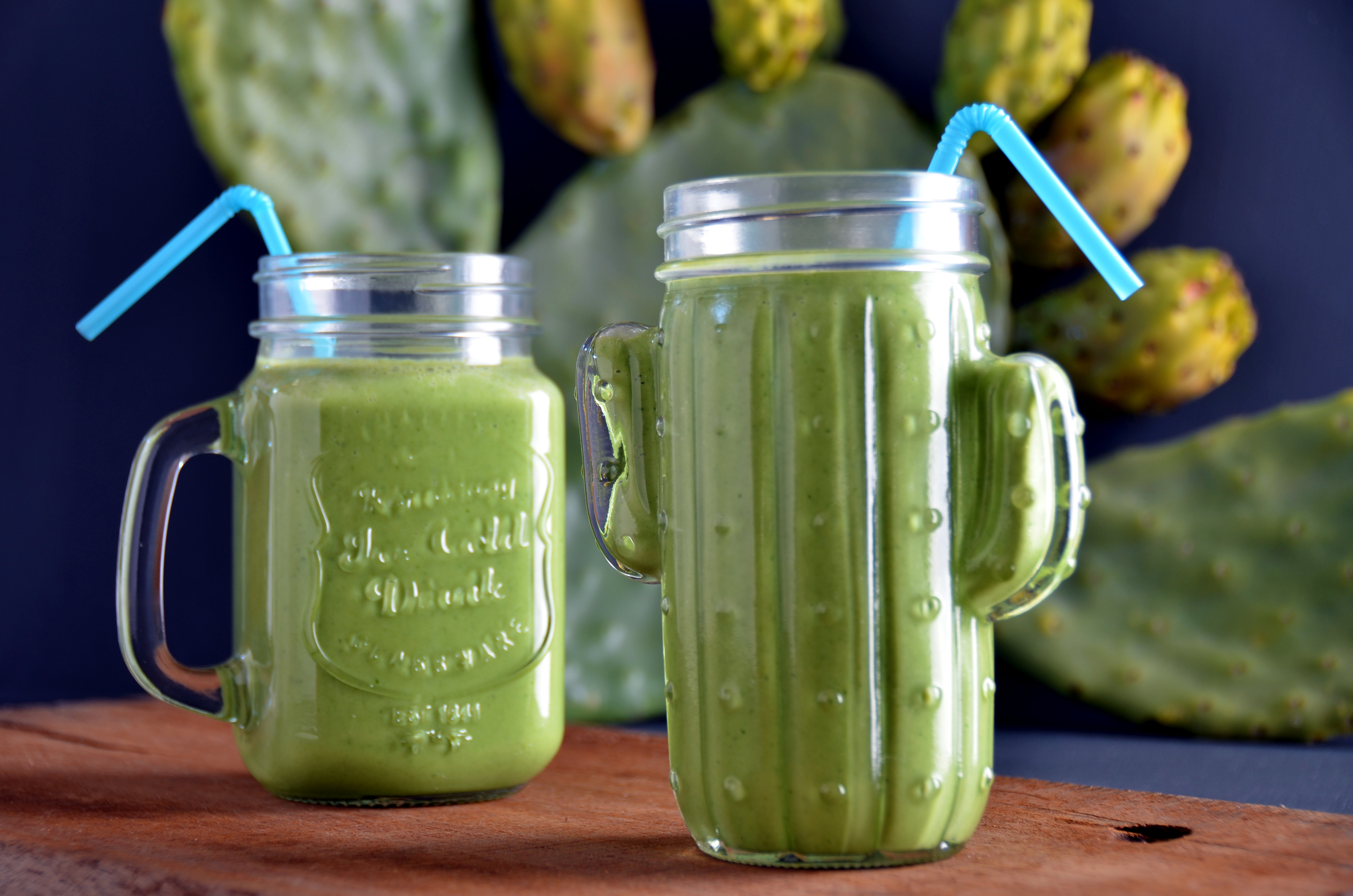 Refreshing Green Cactus Pear Fruit Smoothie