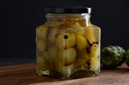 Unripe Cactus Pear Fruit Pickles